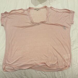 Women's Pink V-Neck Top Cold sholder